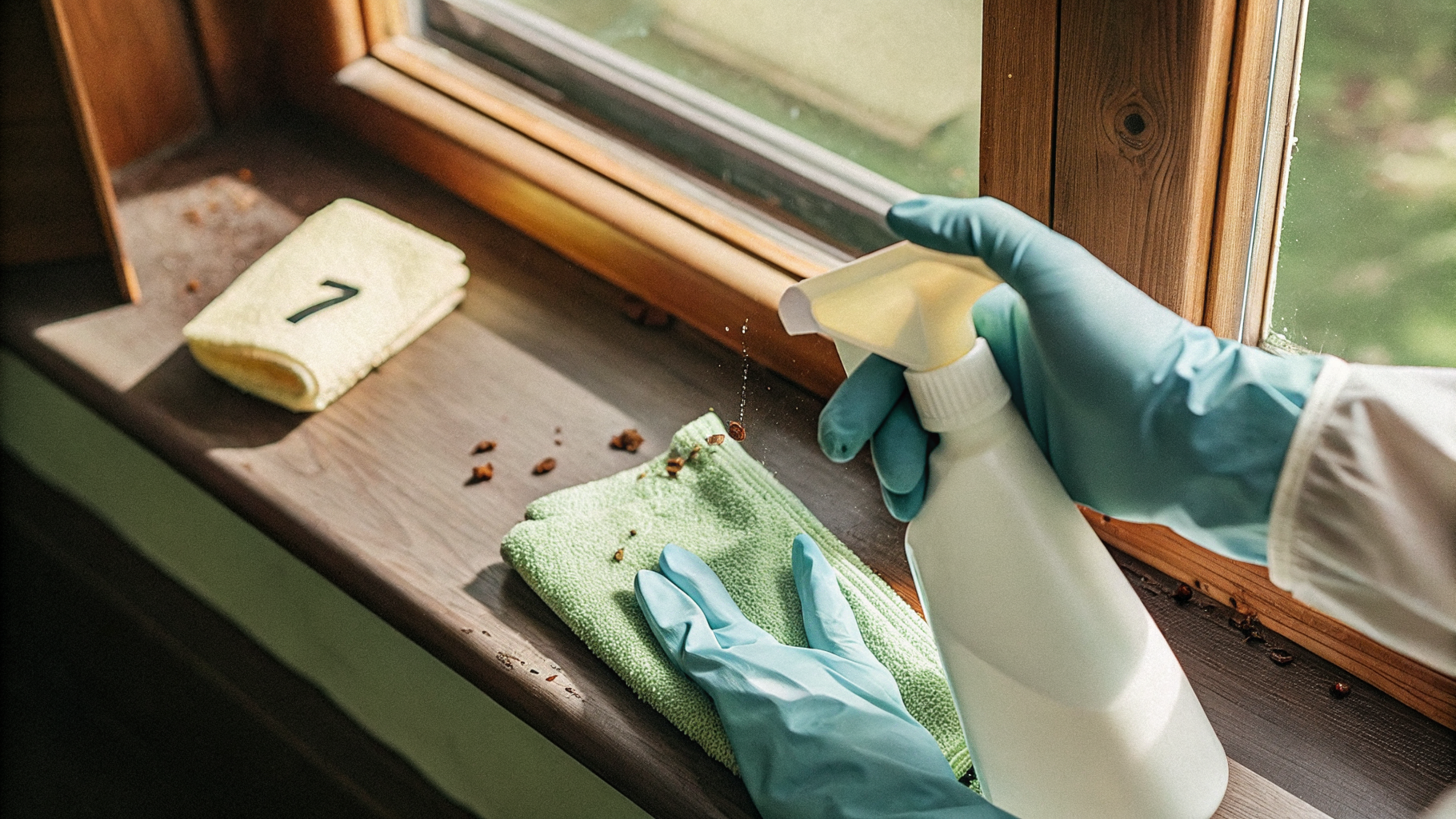 Protocole de nettoyage sécurisé de crottes de souris avec gants et eau de Javel