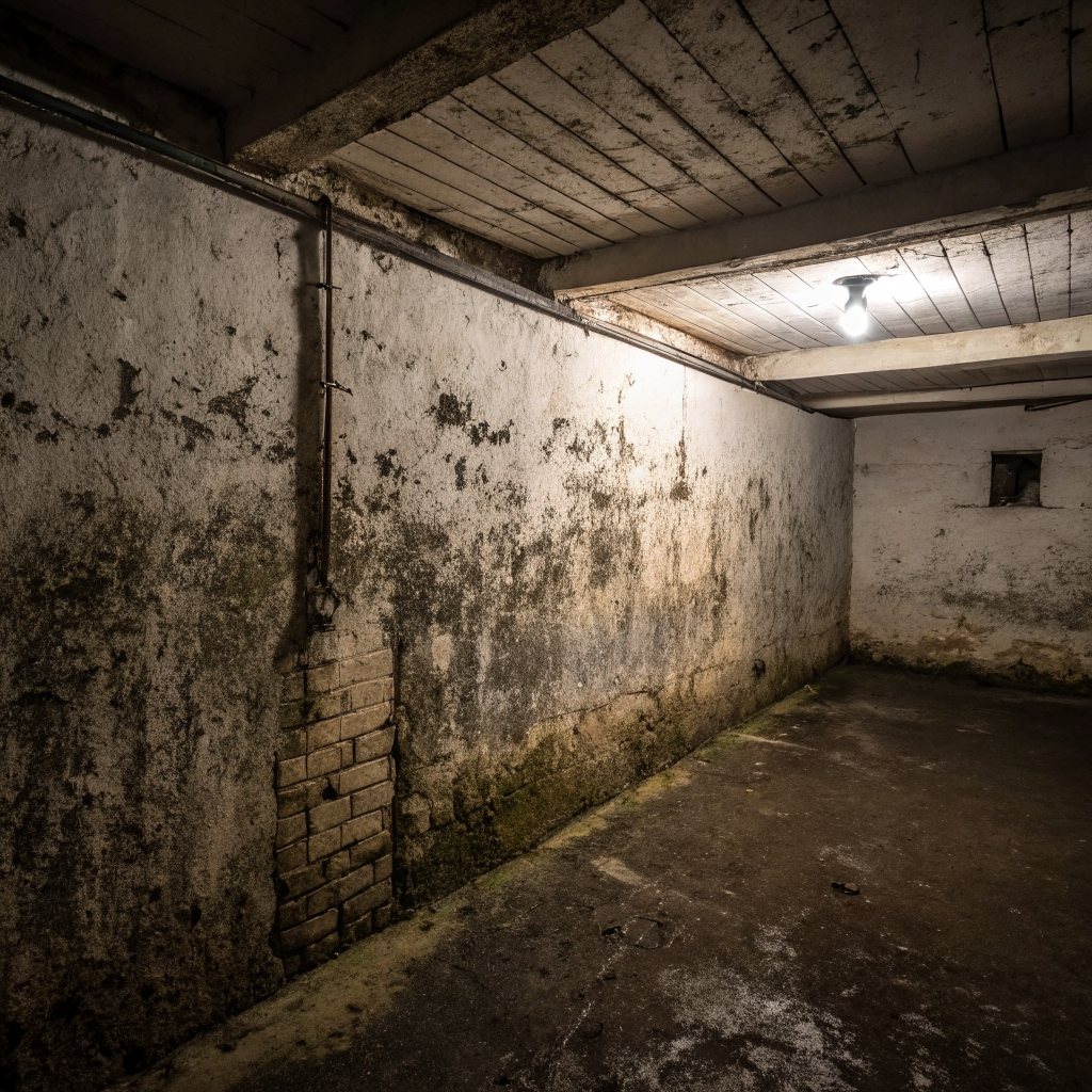 Cave humide — odeur musquée de rats