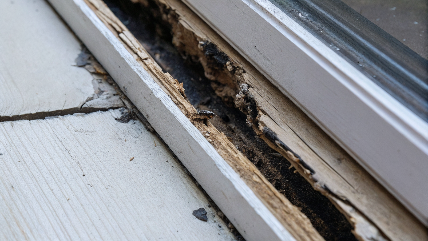 Bois rongé par les termites — galeries internes